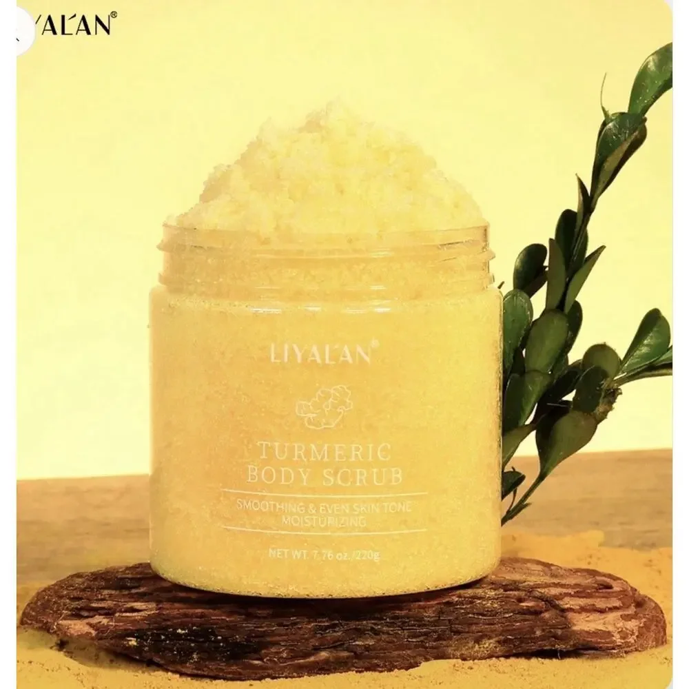 LIYALAN Turmeric Body Scrub, Vegan Paraben-Free, Bergamot, 7.76oz/220g